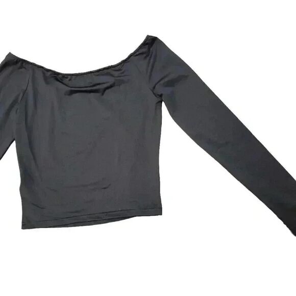 Edikted Women's Black Cotton/Spandex Tahlia Off the Shoulder Crop Top NEW - Picture 12 of 16